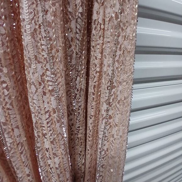 Mac Duggal Formal Evening Gown Womens Plus 20 Pink Beaded Sequin Lace Maxi Dress - Picture 9 of 14